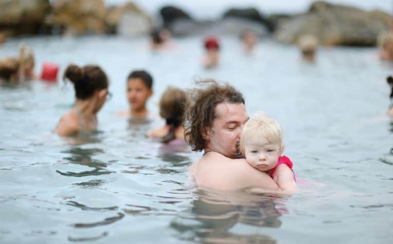 family in hot springs