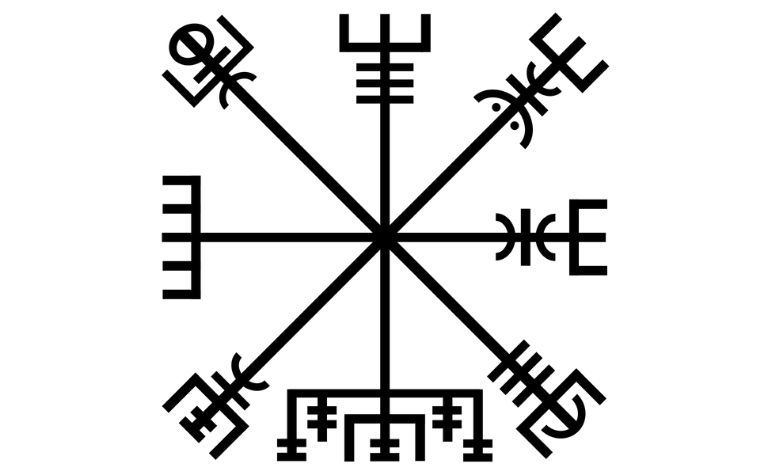 Viking tattoo vegvisir symbol