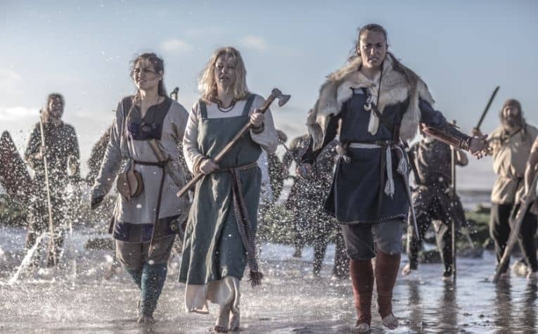 Viking women with weapons