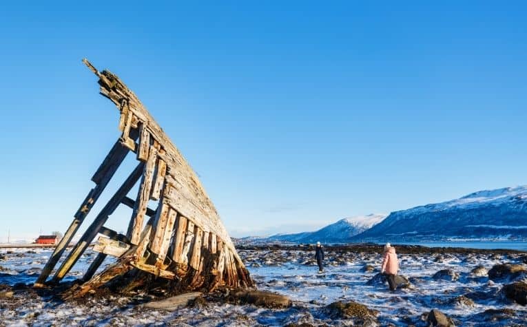 wooden viking ship in Norway