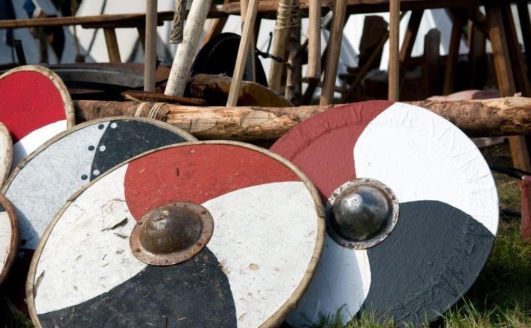 Viking Age Norse Warrior Warfare Gokstad Black Death Wooden Round Shield 24 Inch 